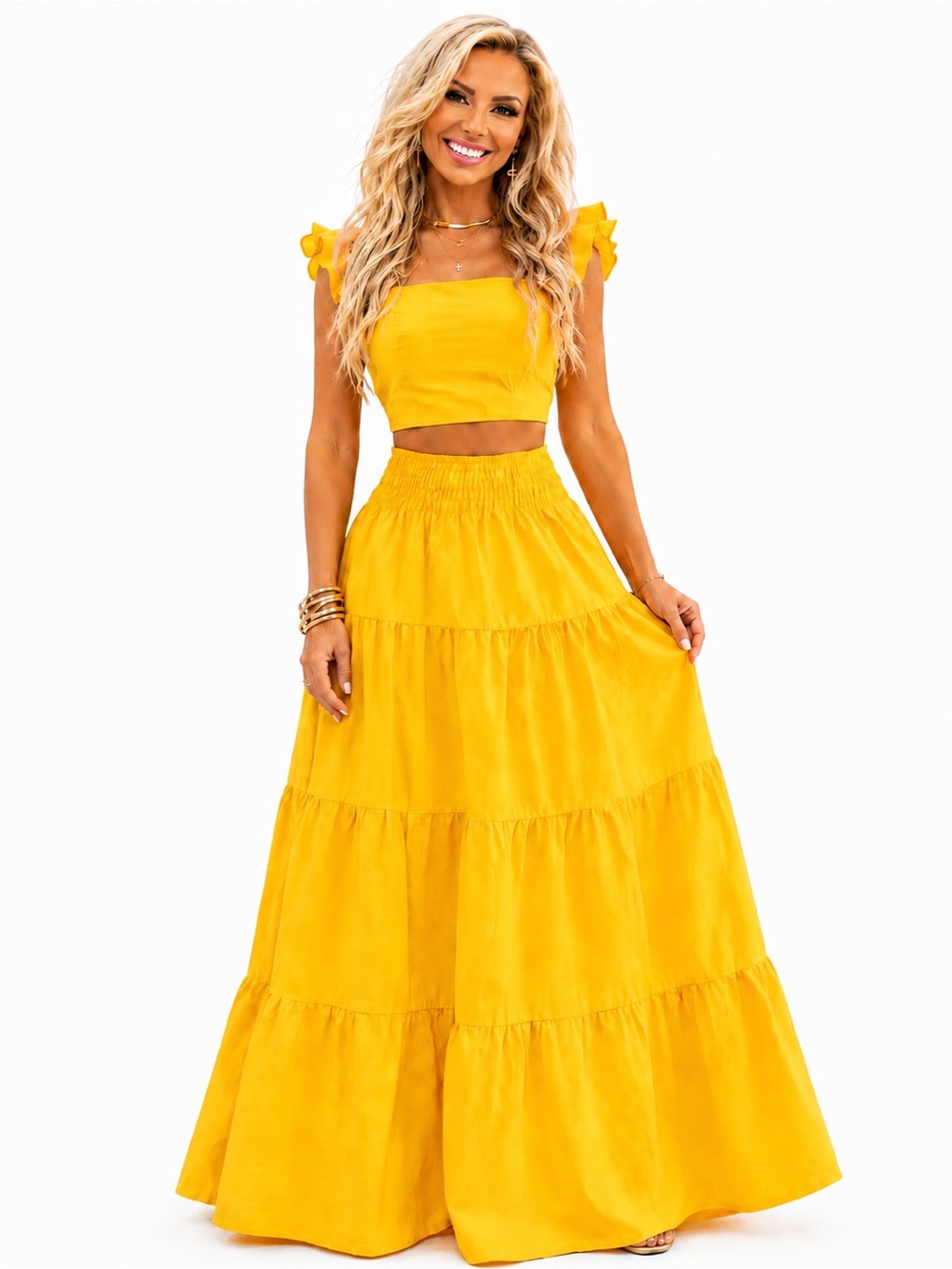 Sunshine Goddess Two-Piece Maxi Set ☀️💛 | SIZE SMALL